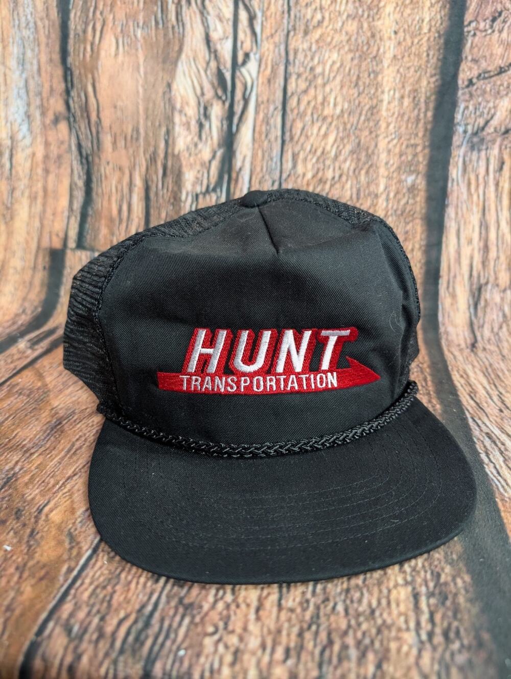 Vintage Hunt Transportation Snapback Trucker Cap Black San Sun